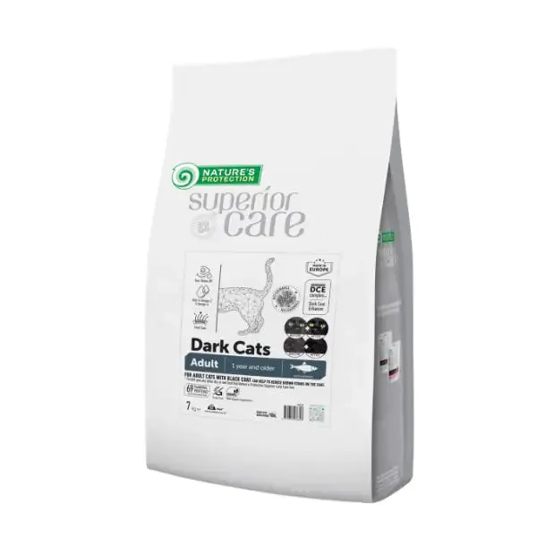 Nature’s Protection Superior Care Cat Dark Cats Grain Free con Pesce Azzurro 7 kg (scadenza: 06/12/2026) - Croccantini per gatti - immagine 1