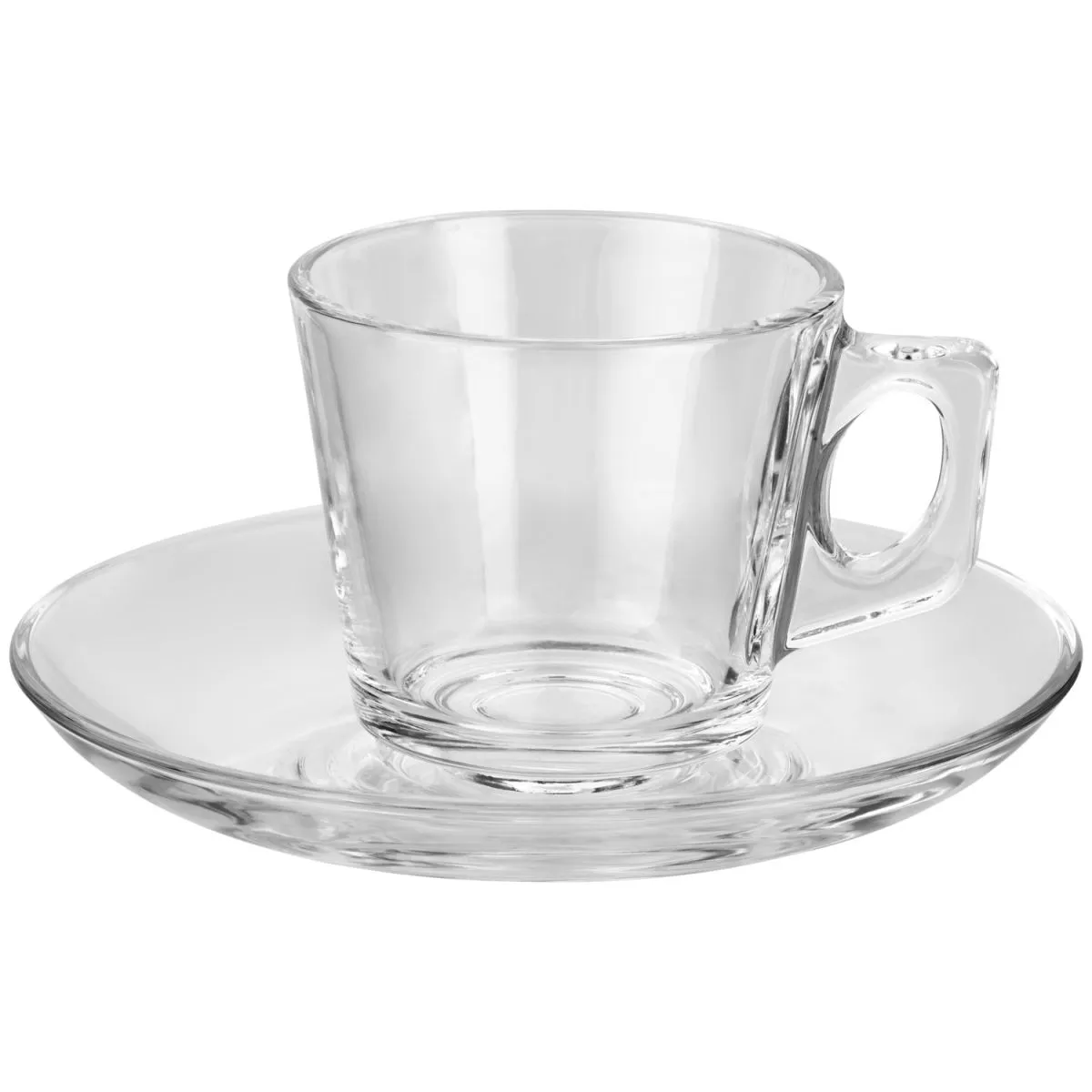 6x Pasabahçe Tazza e piattino cappuccino Vela; 195 ml, 8.5x7 cm (ØxH); trasparente; 6 pz. / Pacco - immagine 1