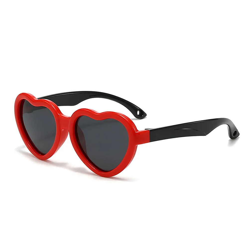 Occhiali da Sole Bambini Techsuit 23070, Polarizzati, Protezione UV, Nero Rosso - immagine 1