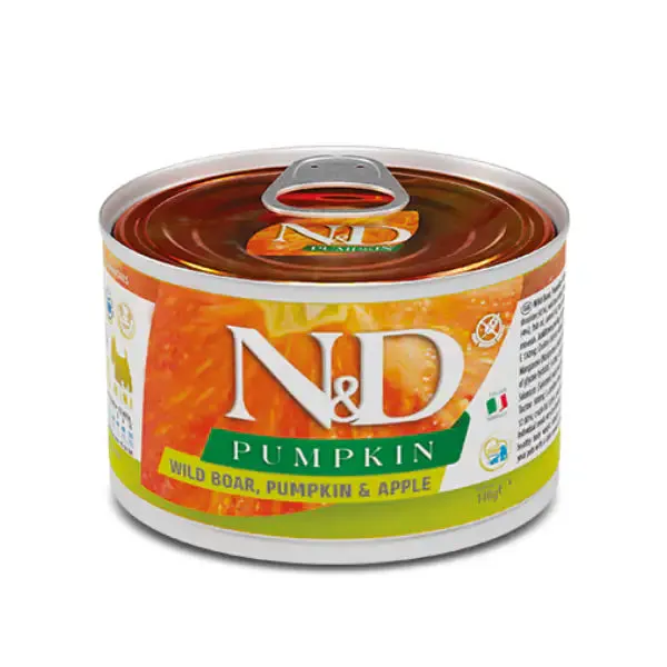 Farmina N&D Pumpkin Canine formula Mini 140 gr Cinghiale e Mela - confezione da 6 pezzi - Cibo umido per cani - immagine 1