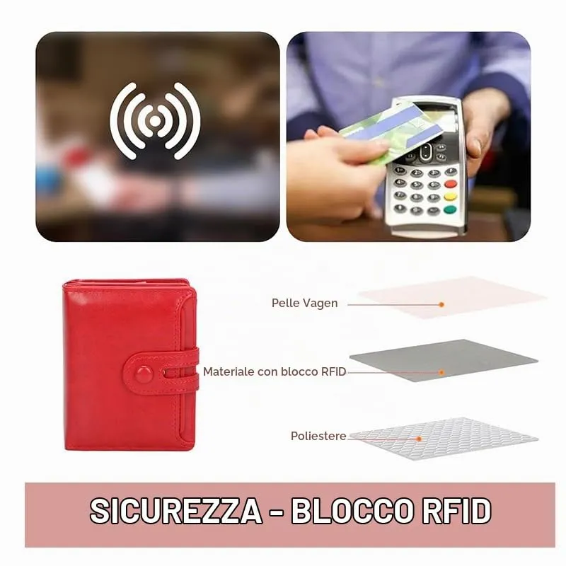 CHAOFANXI Portafoglio Donna Piccolo in Pelle da Donna, Portamonete Piccoli Bloccaggio RFID Corto Portamonete con 9 Scomparti per Carte con 2 Finestra di Identificazione e 1 grande tasca,Marrone - immagine 5