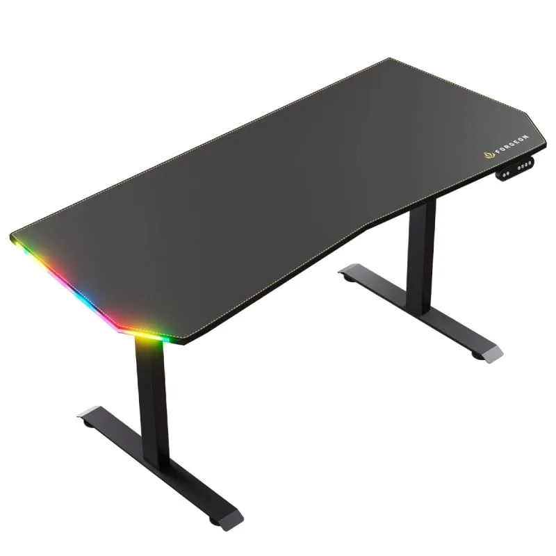 Tavolo da gioco Forgeon Battleground regolabile in altezza con motore 140x70 cm RGB nero - immagine 1