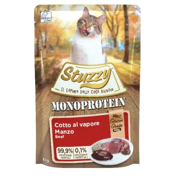 Stuzzy Cat Monoproteico Grain&Gluten Free 85 gr Manzo - confezione da 20 pezzi - immagine 1