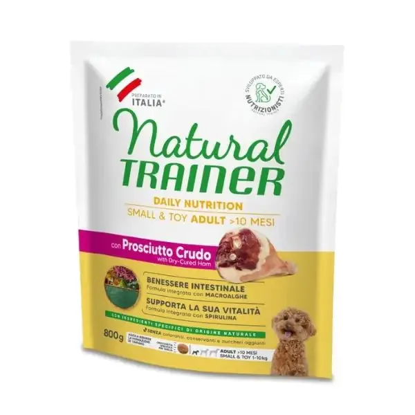 Natural Trainer Daily Nutrition Small&Toy Adult con Prosciutto crudo 800 gr - Croccantini per cani - immagine 1