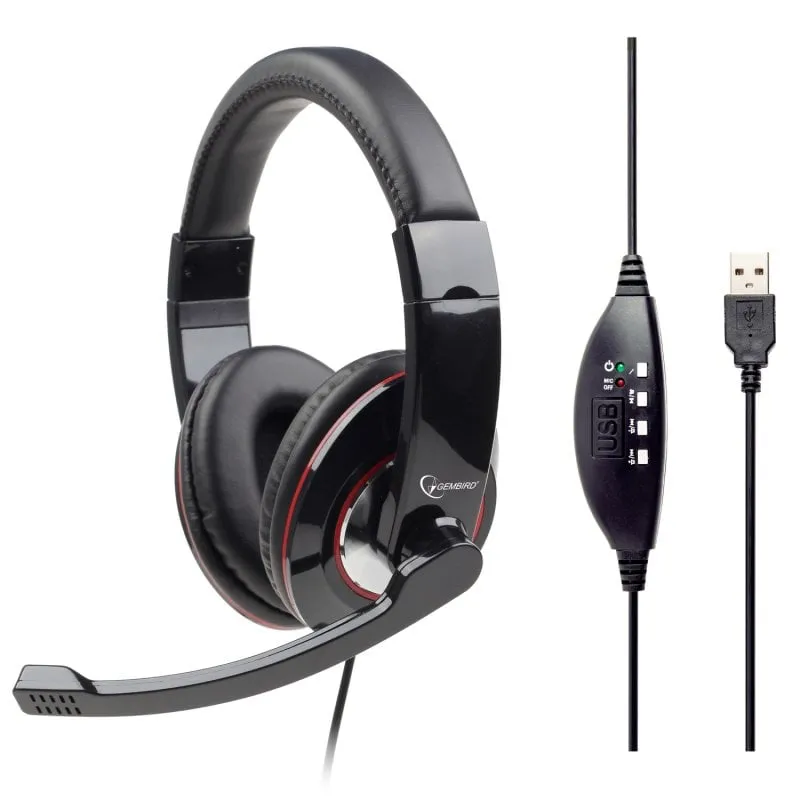 Gembird MHS-U-001 cuffia e auricolare Cablato A Padiglione Musica e Chiamate Nero - immagine 1