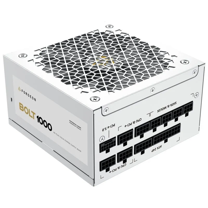 Alimentatore Forgeon Bolt 1000W 80+ Gold completamente modulare bianco - immagine 1