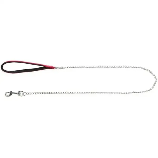 Guinzaglio per cani in catena con maniglia in neoprene Trixie Rosso Taglia M-L - immagine 1