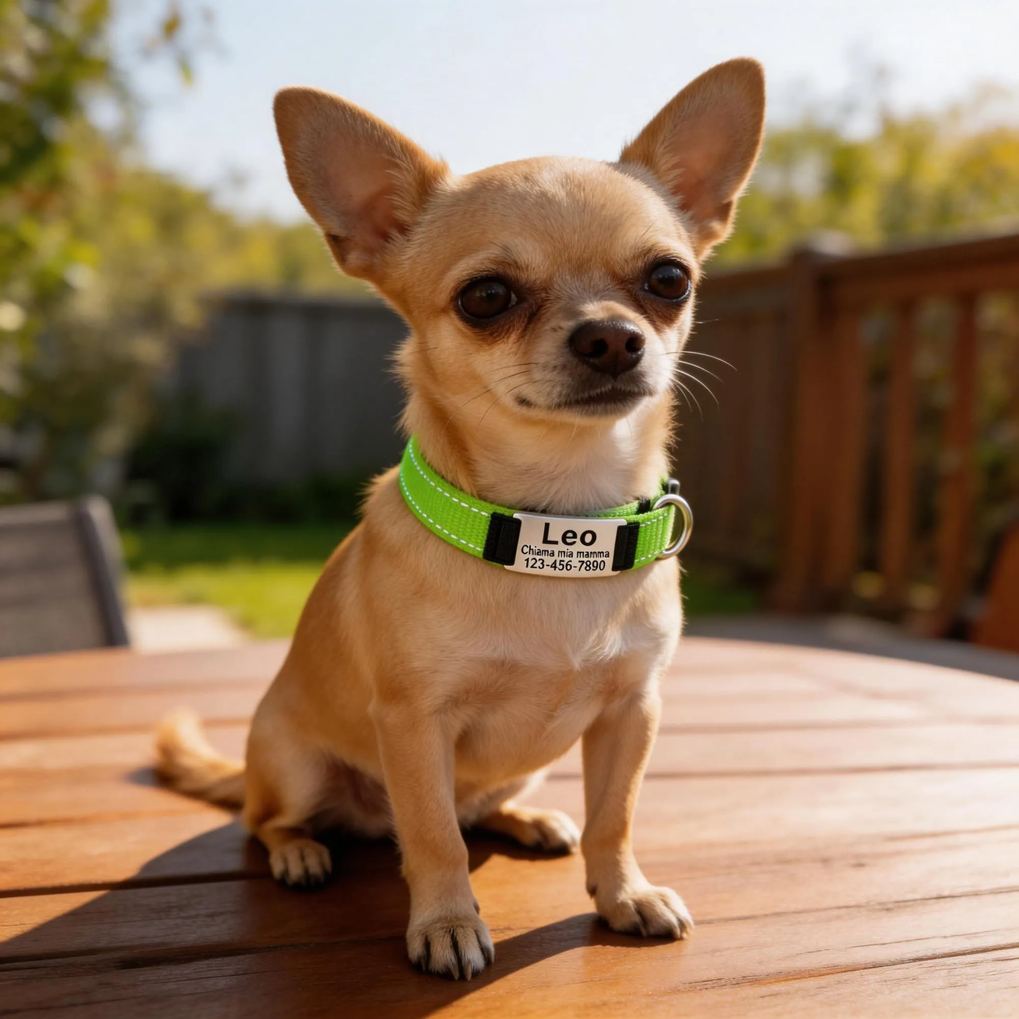 MENKËLL - Collare personalizzato per cani, gatti regolabile e riflettente, in nylon resistente, con incisione laser targhetta in metallo, nome, indirizzo, varie misure (ROYAL, L: 45-65cm) - immagine 6