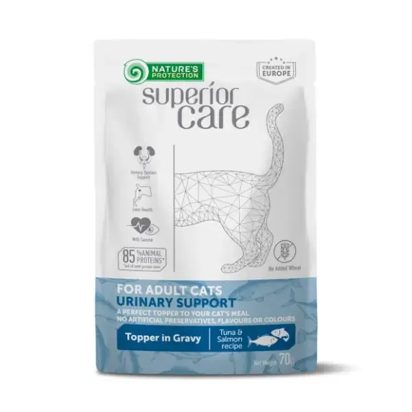 Nature’s Protection Superior Care Cat Adult Urinary Alimento Complementare 70 gr Tonno e salmone - confezione da 6 pezzi - Cibo umido per gatti - immagine 1