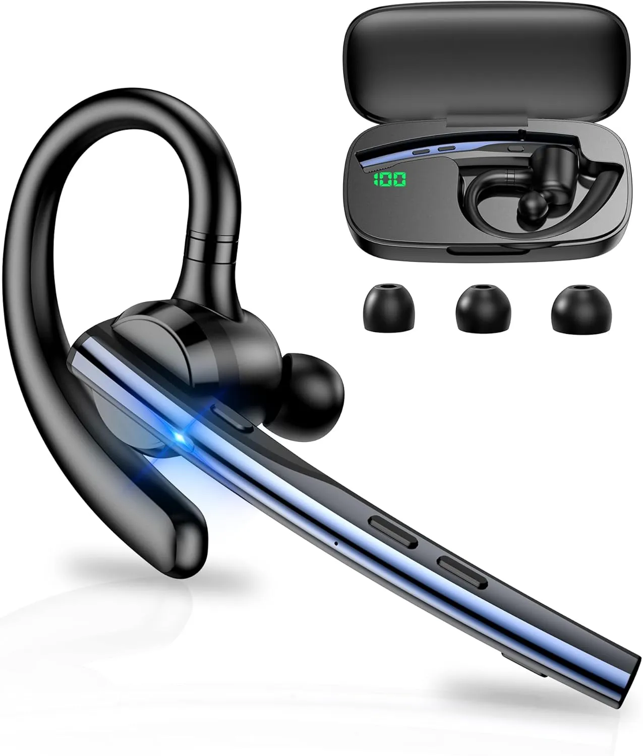 Auricolare Bluetooth Techsuit Vocelis Pro CB4, A2DP, Blu - immagine 1