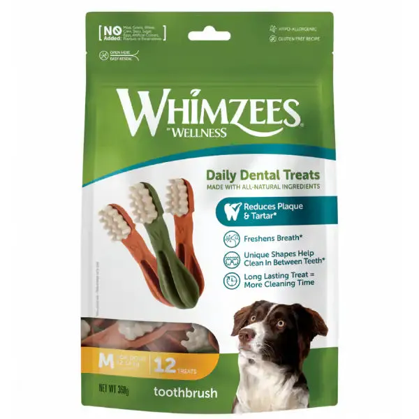 Whimzees Snack dentale Naturale Spazzolino Medium 12 Stick - immagine 1