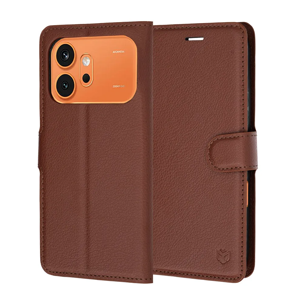 Custodia per Honor 600 Pro / 600, Techsuit, Leather Folio, Marrone - immagine 1