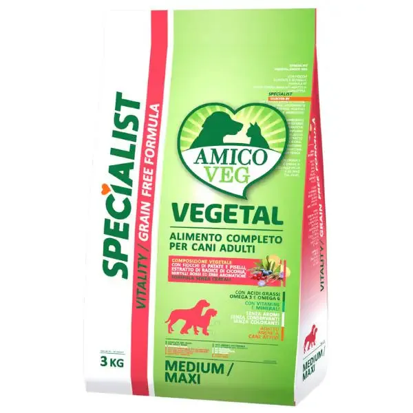 Amico Veg Specialist Vitality Adult Medium/Maxi 3 kg (scadenza: 01/01/2027) - Croccantini per cani - immagine 1