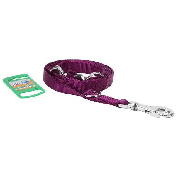Guinzaglio Doppio da addestramento in nylon PetUp Viola Lunghezza 2 m Fettuccia 1,8 cm - immagine 1