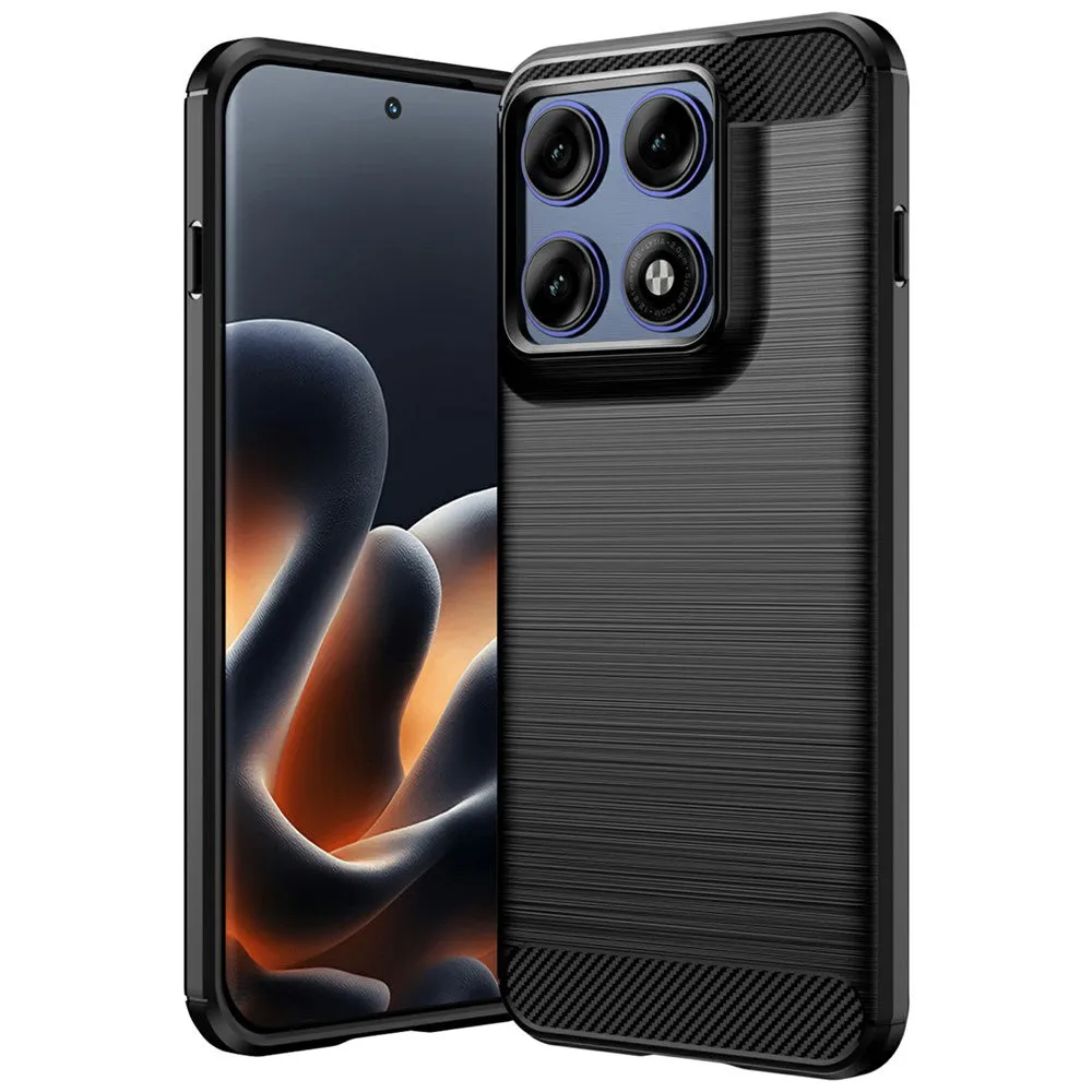 Custodia per Motorola Edge 70 Pro, Techsuit, Carbonio, Nera - immagine 1