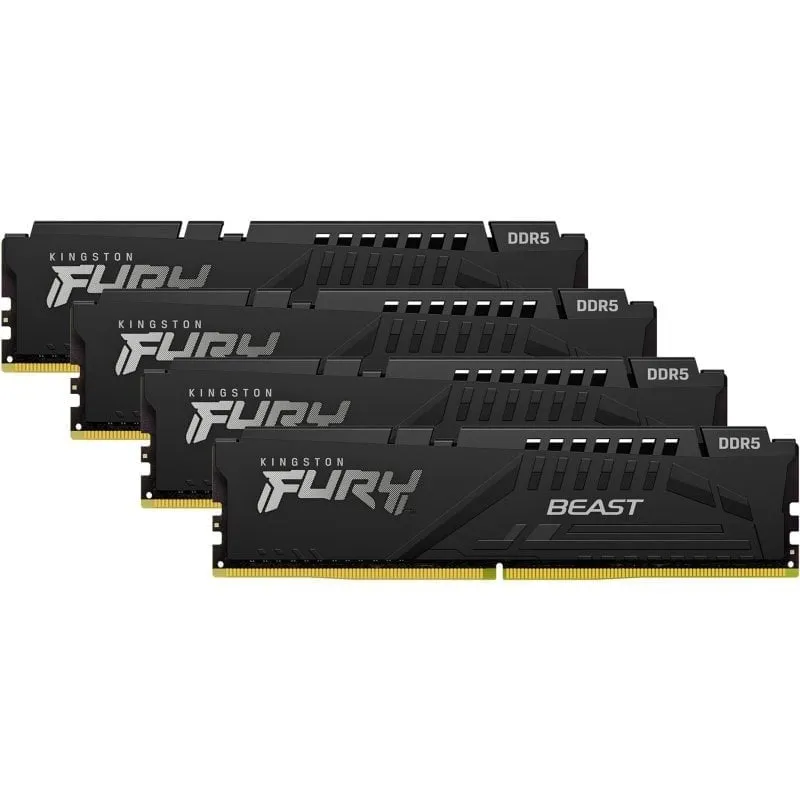 Kingston Technology FURY 128 GB 5600 MT/s DDR5 CL40 DIMM (Kit da 4) Beast Black XMP - immagine 1