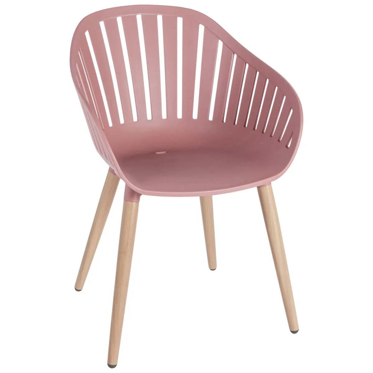 4x VEGA Sedia da esterno Gimani; 53x55.5x79.5 cm (LxPxH); seduta rosa, struttura marrone; 4 pz. / Pacco - immagine 1