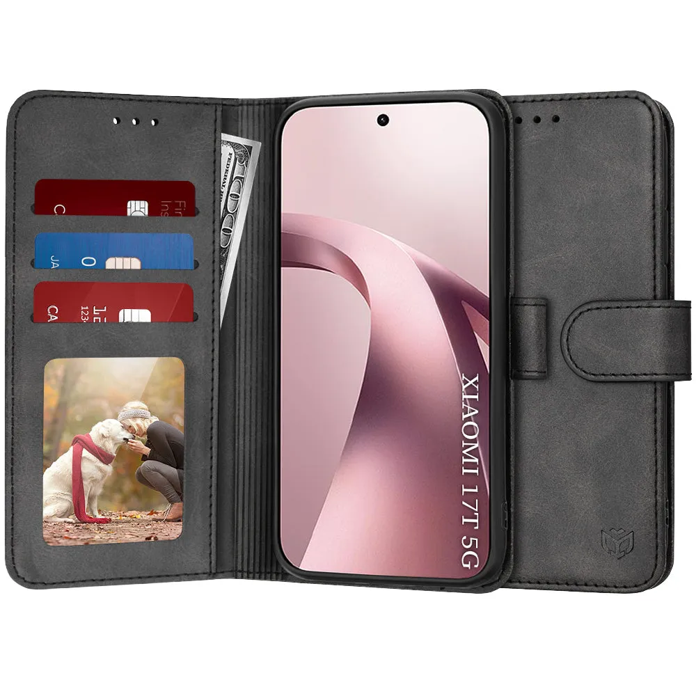 Custodia per Xiaomi 17T, Techsuit, Diary Book, Nera - immagine 1
