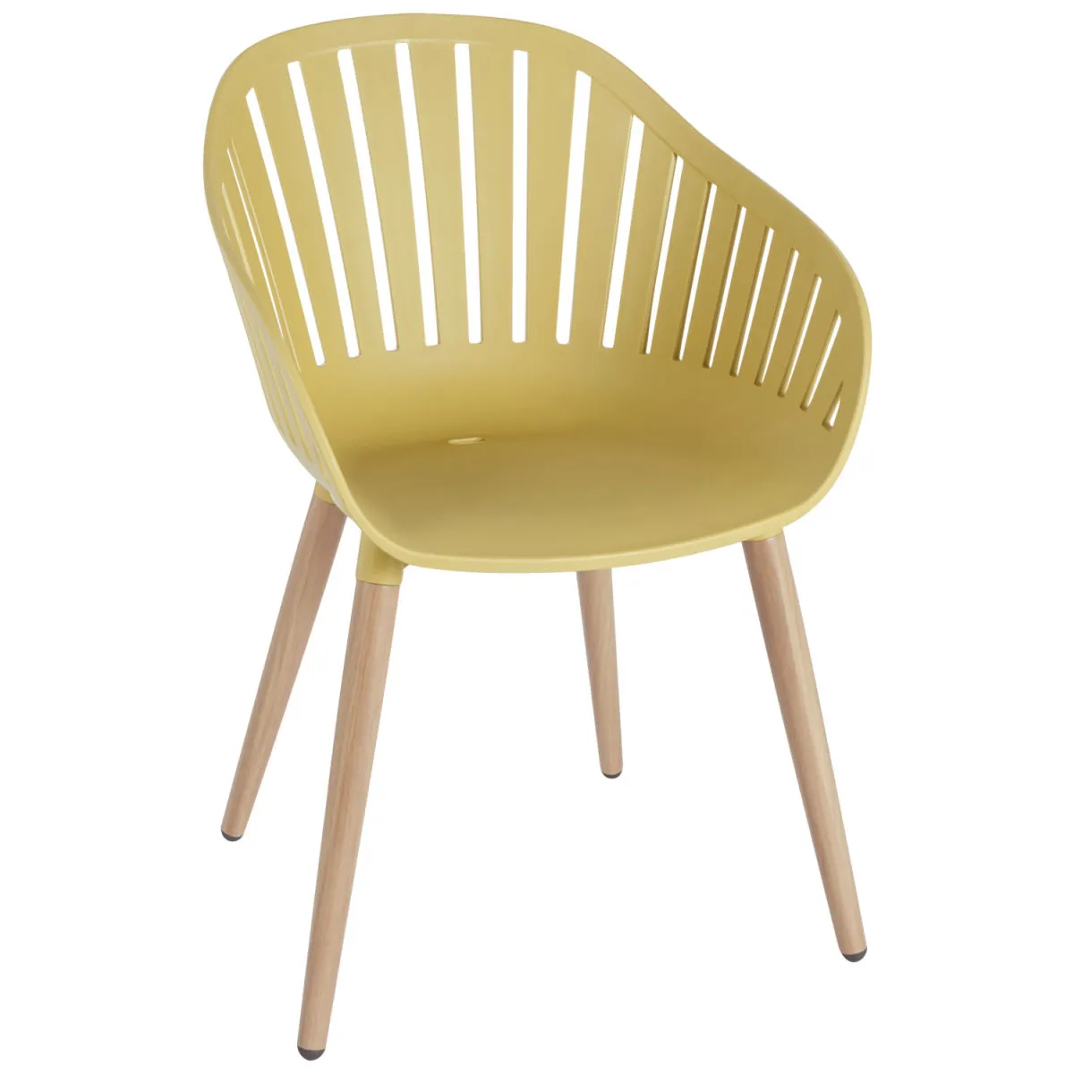 4x VEGA Sedia da esterno Gimani; 53x55.5x79.5 cm (LxPxH); seduta senape, struttura marrone; 4 pz. / Pacco - immagine 1