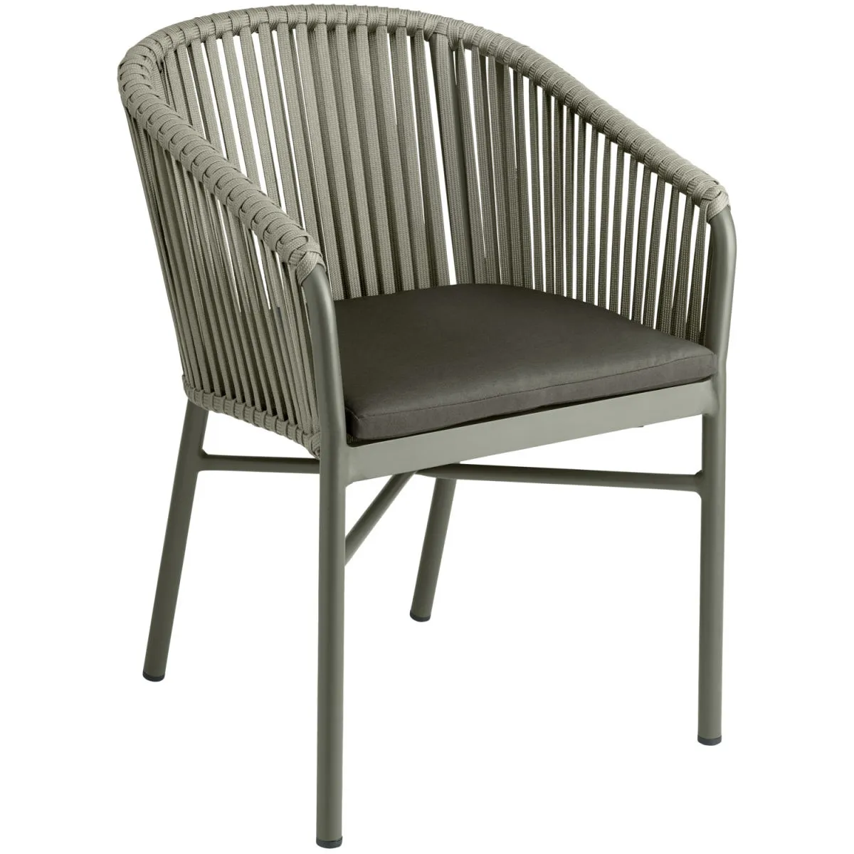 2x VEGA Sedia da esterno Esperia; 58x60x82 cm (LxPxH); verde oliva; 2 pz. / Pacco - immagine 1