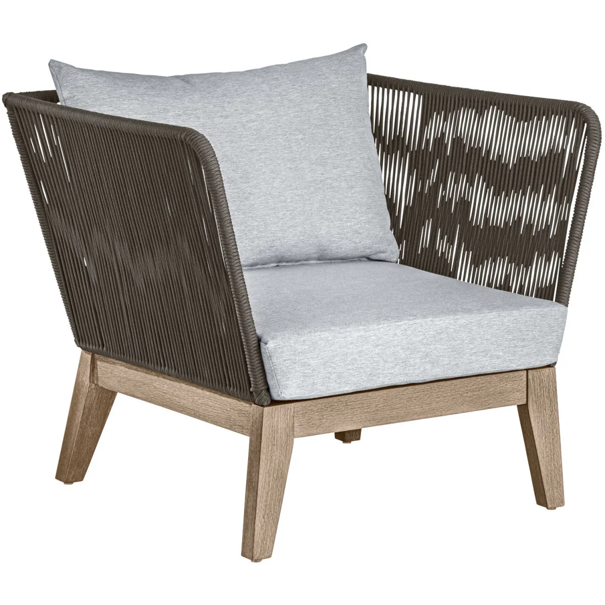 VEGA Poltrona da esterno Ventura; 82x78x72 cm (LxPxH); seduta grigio chiaro, struttura marrone - immagine 1