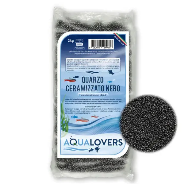 Sabbia decorativa per acquari d'acqua dolce Quarzo Aqualovers Nero 2 kg - immagine 1