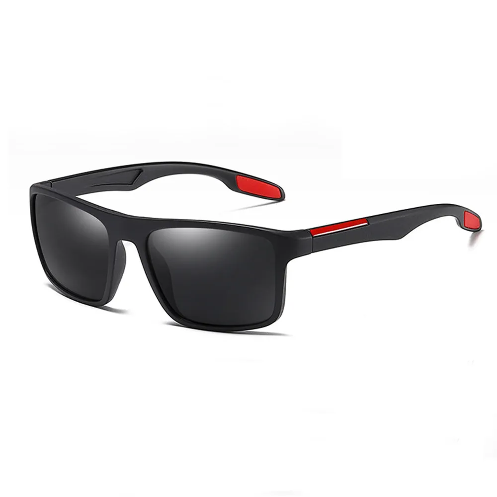 Occhiali da Sole Uomo Techsuit TR90 (MM101), Polarizzati, Protezione UV, Nero Opaco Rosso - immagine 1