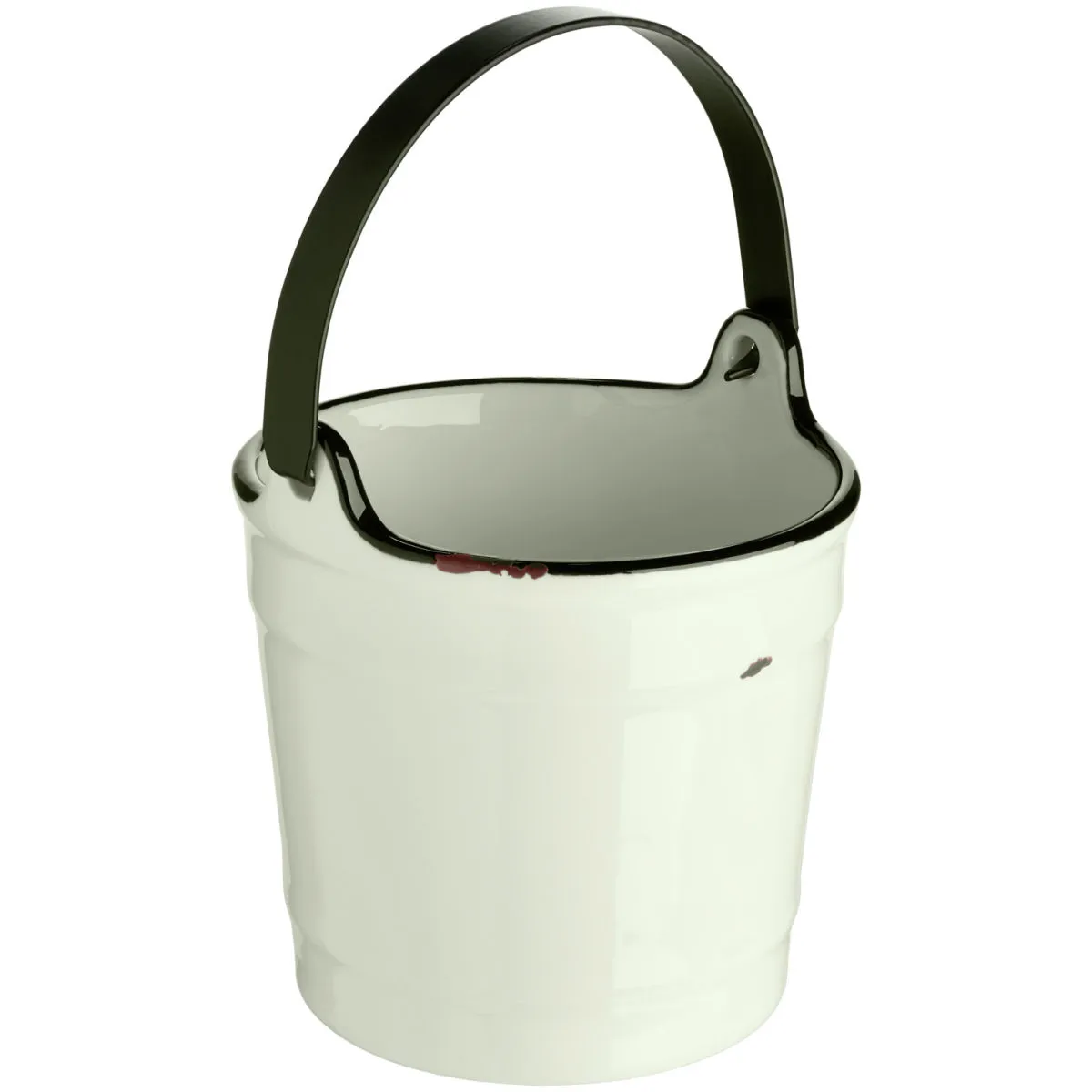 4x VEGA Secchiello Liron; 400 ml, 10x9 cm (ØxH); bianco crema/nero; rotonda; 4 pz. / Pacco - immagine 1
