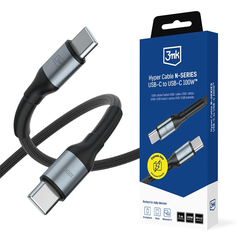 Cavo Dati e Ricarica USB-C - USB-C 3MK Hyper N, 100W, 3m, Nero - immagine 1