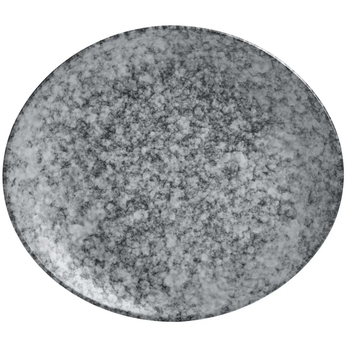 6x VEGA Piatto Mamoro piano, forma organica; 20x17.5x2.5 cm (LxLxH); nero/bianco; organica; 6 pz. / Pacco - immagine 1