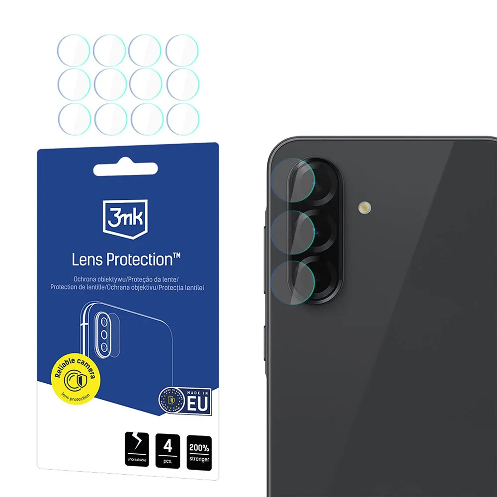 Pellicola protettiva per fotocamera posteriore 3MK Protection per Samsung Galaxy A57 5G / A37 5G, vetro temperato, set da 4 pezzi, trasparente - immagine 1