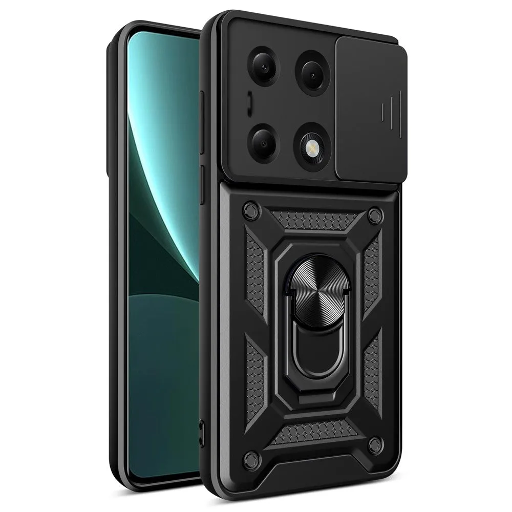 Custodia per Xiaomi Redmi Note 13 Pro 4G / Poco M6 Pro 4G, Techsuit, CamShield, Nera - immagine 1