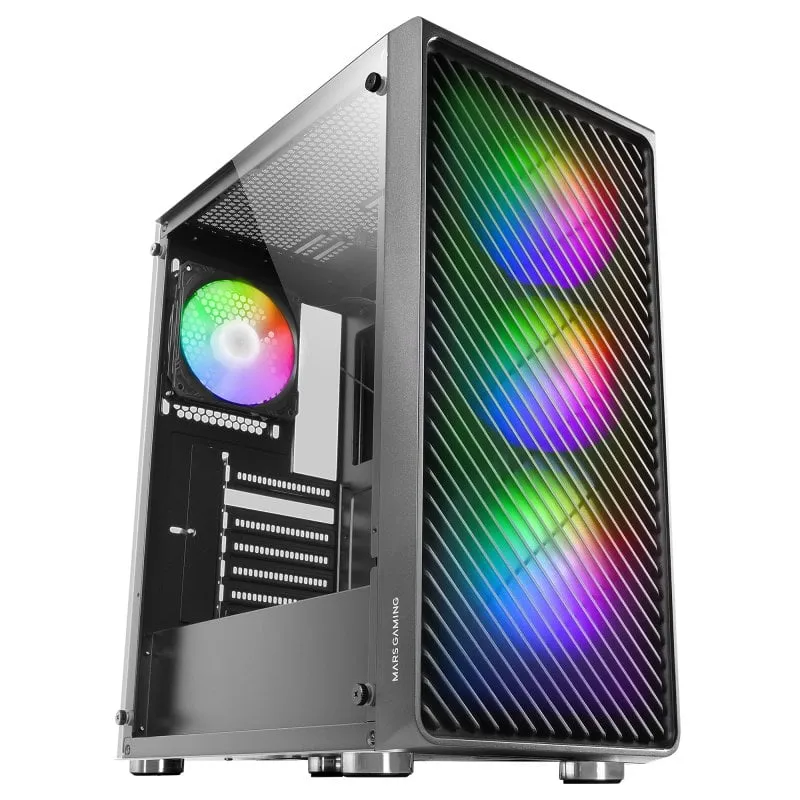 Mars Gaming MC-F ARGB Semitorre in vetro temperato USB 3.2 Nero - immagine 1