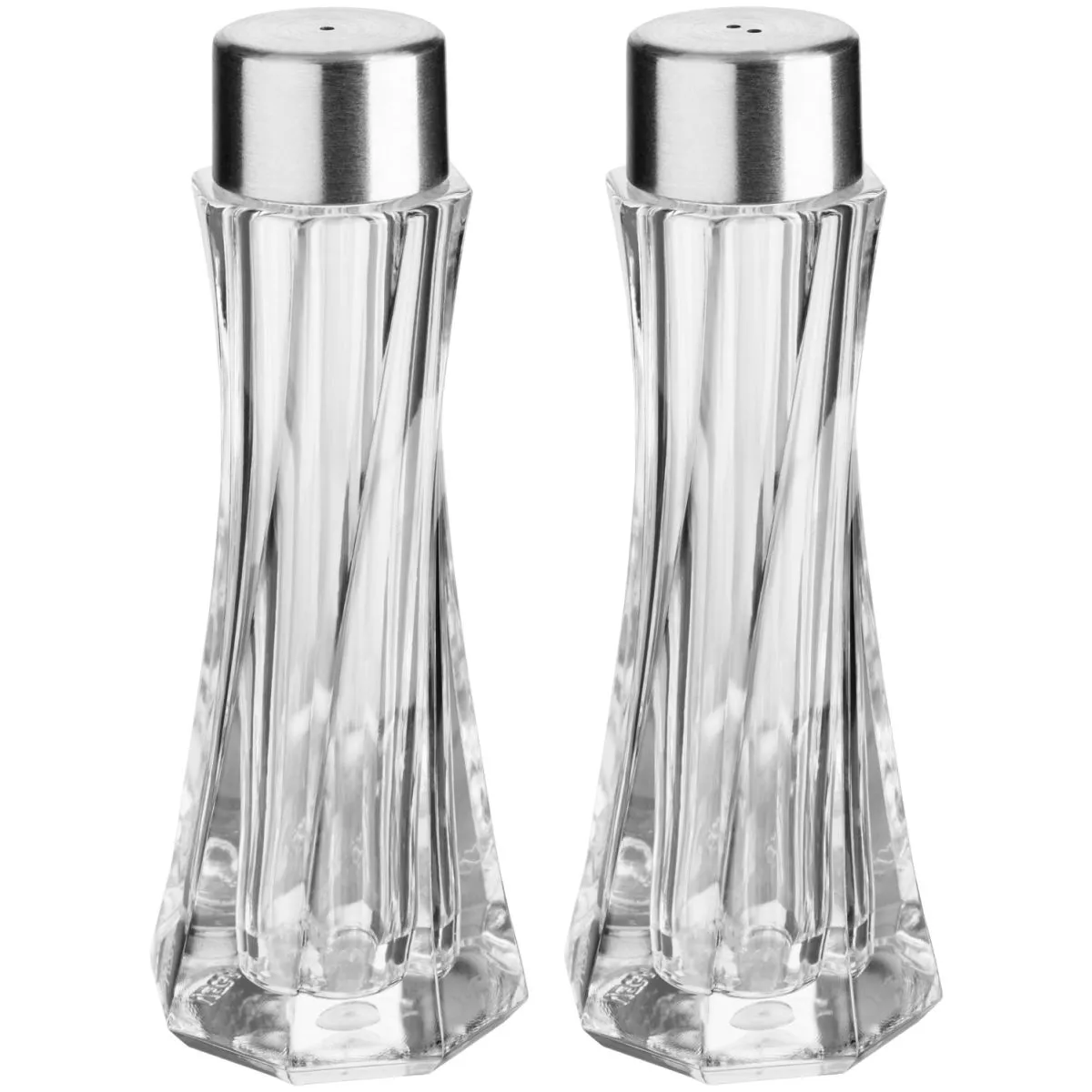 VEGA Set saliera e pepiera Juki; 3.7x10.5 cm (ØxH); argento/trasparente - immagine 1