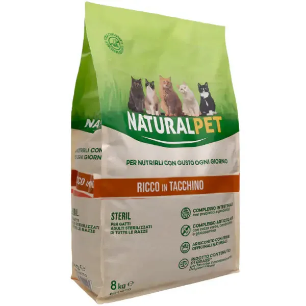 NaturalPet Cat Sterilised Tacchino 8 kg - immagine 1