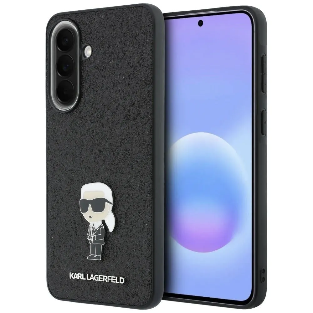 Custodia per Samsung Galaxy A57 5G, Karl Lagerfeld, Glitter Fixed Ikonik Karl, Nera - immagine 1