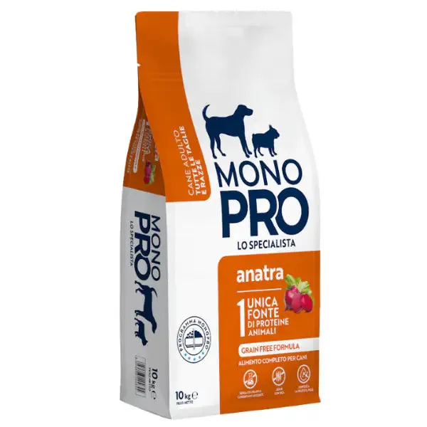 Monopro lo specialista Adult All Breeds Grain Free Anatra 10 kg - Crocchette monoproteiche cane - immagine 1