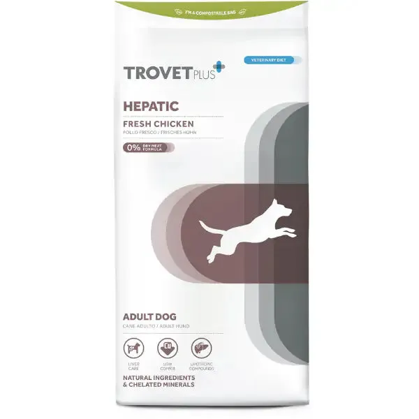 Trovet Plus+ All Breeds Dog Vet Diets Hepatic Pollo fresco 10 kg - Dieta veterinaria per cani - immagine 1