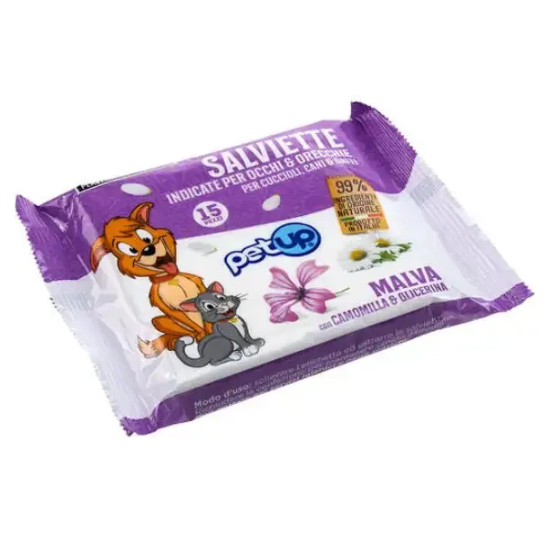 Salviette per occhi e orecchie PetUp 15 salviette Malva - immagine 1