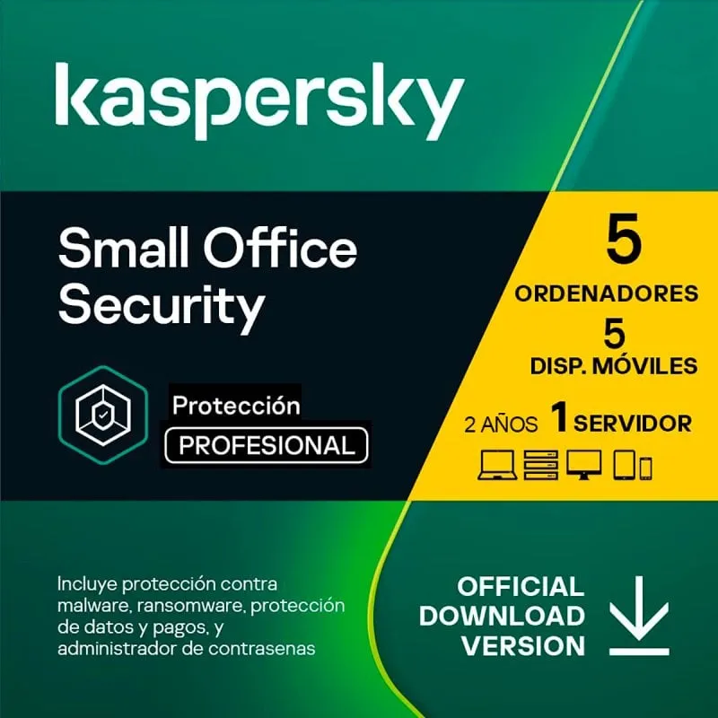 Kaspersky Small Office Security 5 dispositivi 5 cellulari 1 server 2 anni di licenza digitale - immagine 1