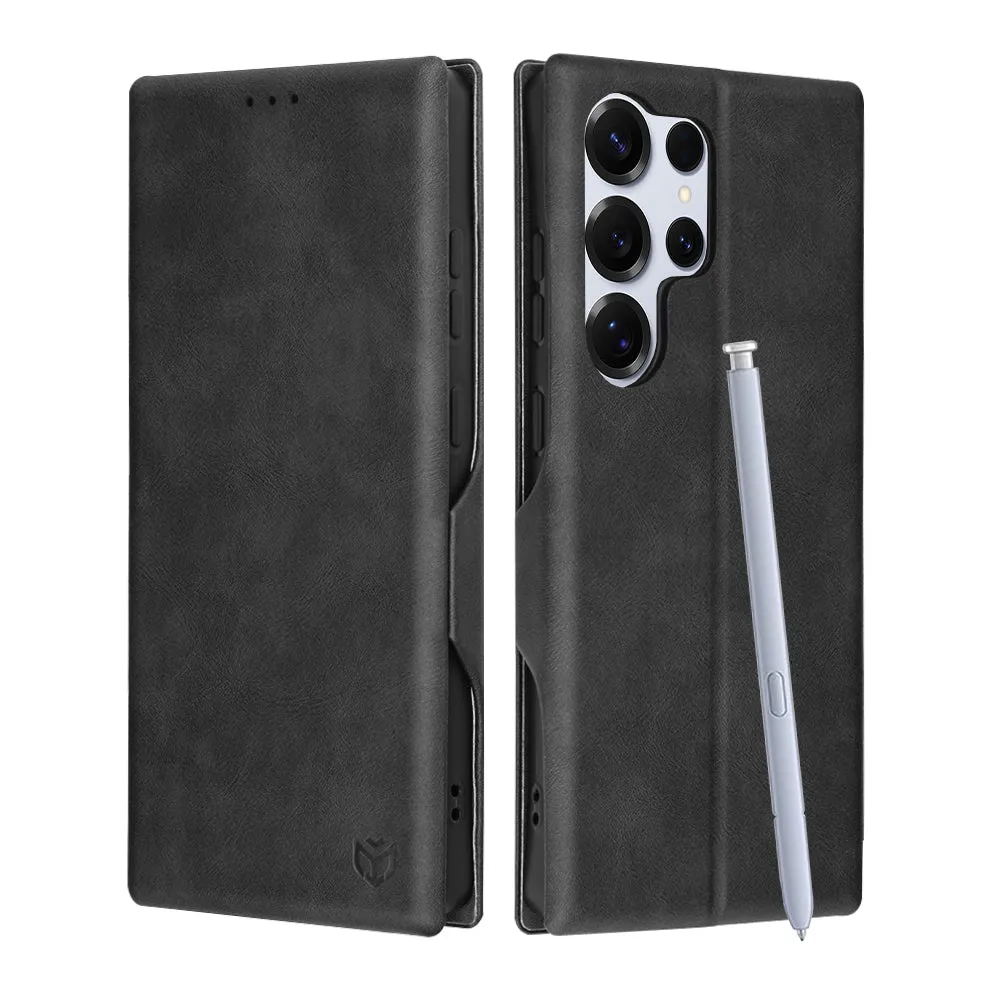 Custodia per Samsung Galaxy S25 Ultra S938, Techsuit, Safe Wallet Plus, Nera - immagine 1