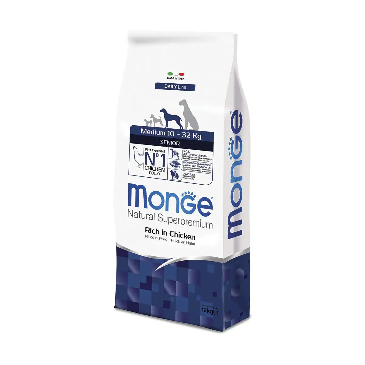 Monge Natural Superpremium Medium Senior Ricco di Pollo 12 kg - Croccantini per cani - immagine 1
