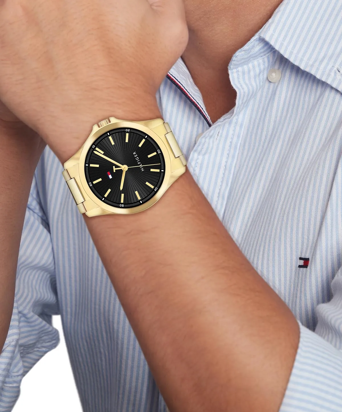 Orologio Tommy Hilfiger Bruce da uomo con movimento analogico al quarzo e bracciale in acciaio inox color oro - 1792241 - immagine 3