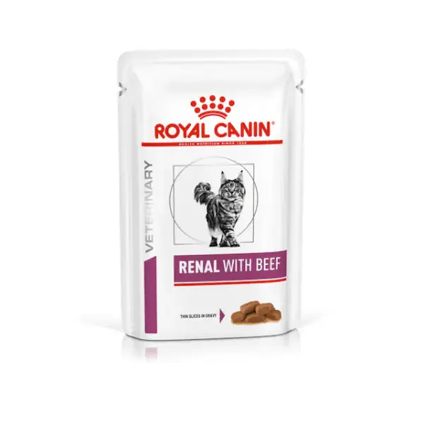 Royal Canin Veterinary Diet Renal Multipack 12 x 85 gr Manzo - Dieta veterinaria per gatti - immagine 1