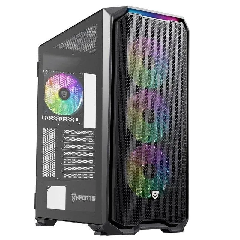 Nfortec Krater X Vetro temperato USB 3.0 ARGB Nero - immagine 1
