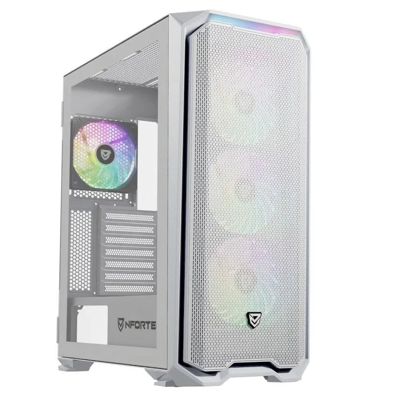 Nfortec Krater X Vetro temperato USB 3.0 ARGB Bianco - immagine 1