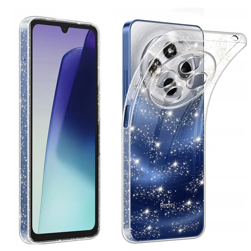 Custodia per Xiaomi Poco C75 / Redmi 14C, Techsuit, SparkleSkin, Trasparente - immagine 1