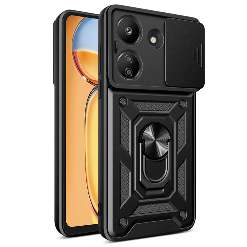 Custodia per Xiaomi Poco C65 / Redmi 13C, Techsuit, CamShield, Nera - immagine 1