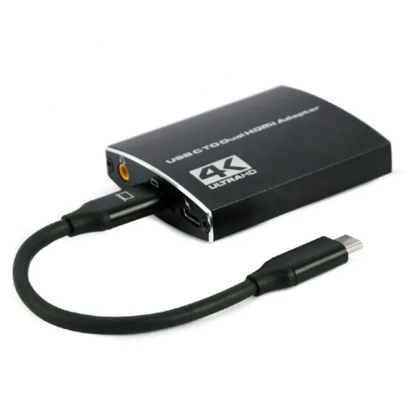 Adattatore USB-C a Doppio HDMI Gembird A-CM-HDMIF2-01 4K 60Hz Nero - immagine 1