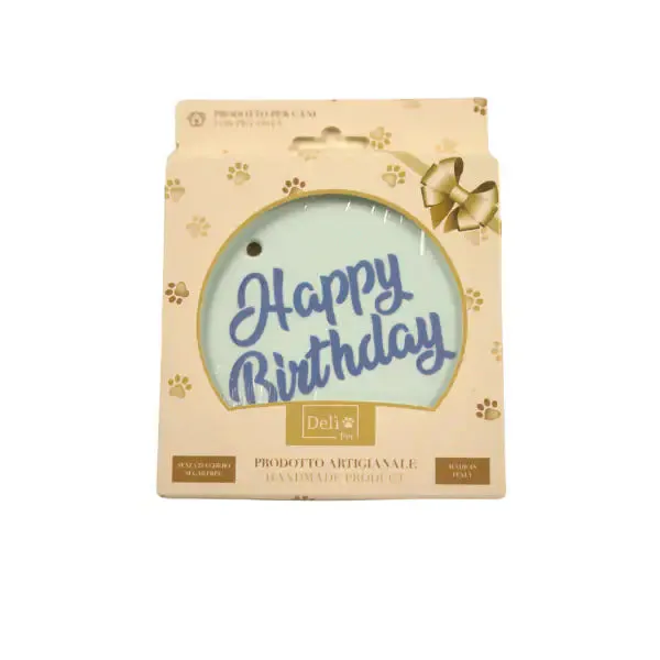 Delì Pet Torta di Compleanno Auguri Snack per cani Torta azzurra 110 gr - immagine 1